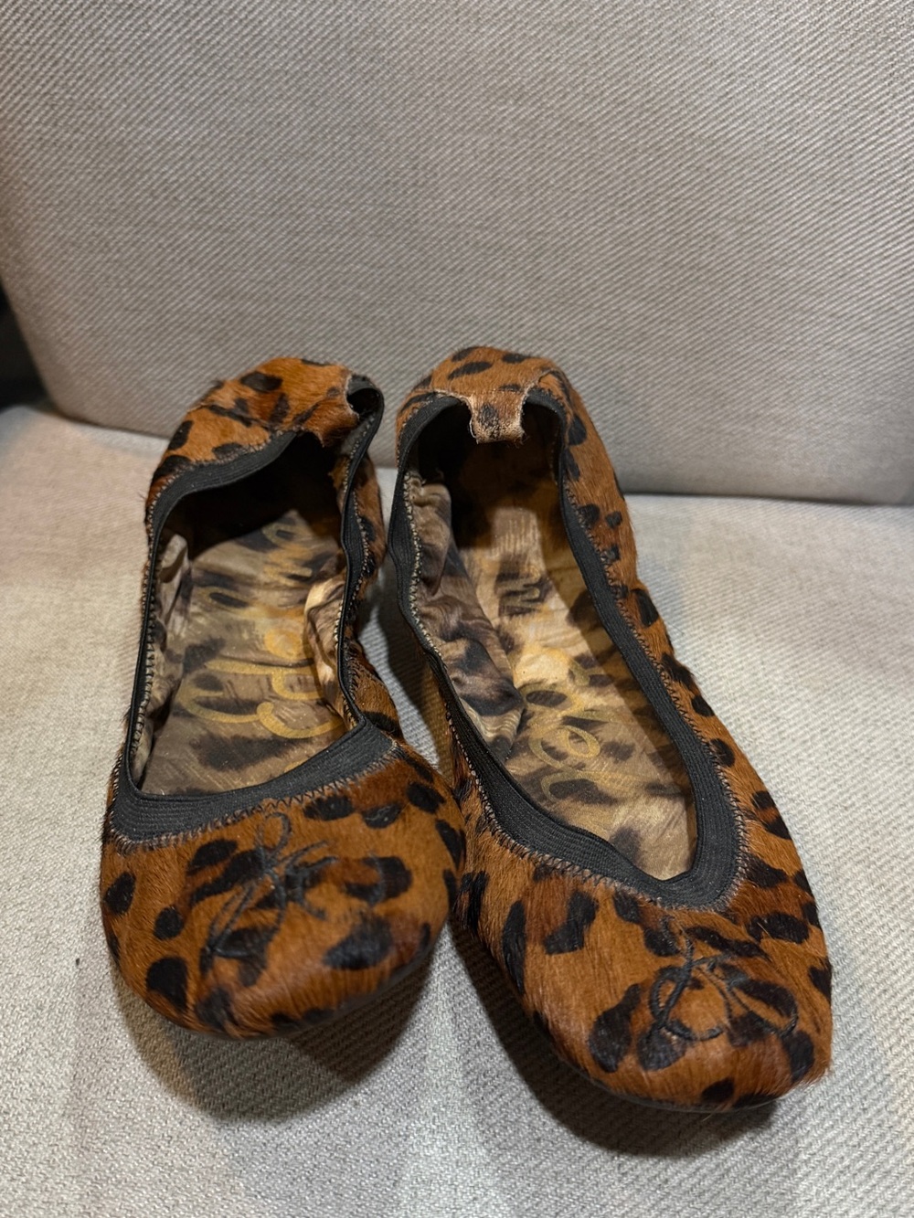 Sam Edelman Faux Fur Leopard Print Ballet Flats